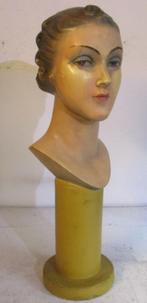 buste de mannequin original art deco femme en platre, Antiquités & Art, Curiosités & Brocante, Envoi