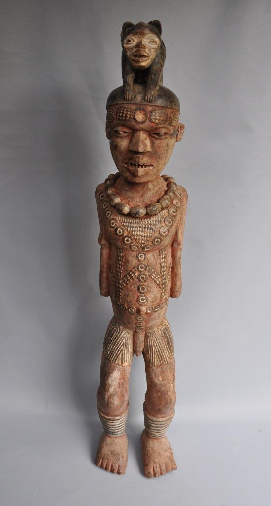 Indrukwekkend groot KUYU beeld - Congo-Brazzaville - 1960-70, Antiek en Kunst, Kunst | Niet-Westerse kunst, Ophalen of Verzenden