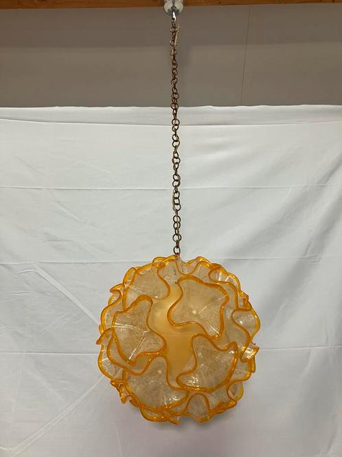 Vintage Italiaanse hanglamp met kunststof gevormde schalen, Huis en Inrichting, Lampen | Losse lampen, Gebruikt, Ophalen of Verzenden