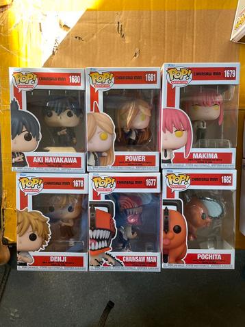 Funko Pop 6 Chainsaw Man-figurenset beschikbaar voor biedingen