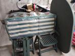 ovale plastics tuin tafel + 4 stoelen, Tuin en Terras, Ophalen, Gebruikt