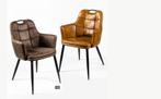 Nieuw armstoel cognac p.u. grijs stof 110 euro per stuk., Huis en Inrichting, Ophalen, Nieuw, Vijf, Zes of meer stoelen