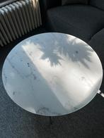 Table basse effet marbre en verre trempé, Comme neuf, Rond, 50 à 100 cm, Moins de 50 cm