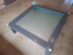 Salontafel met glas, Ophalen, Gebruikt, Glas, Vierkant