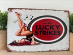 Metalen reclamebord Lucky Strikes, Nieuw, Reclamebord, Ophalen of Verzenden