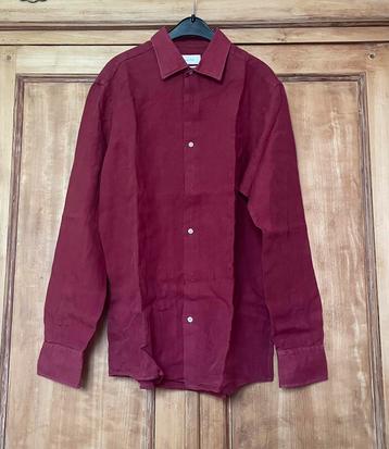 Massimo Dutti bordeauxrood linnen hemd beschikbaar voor biedingen