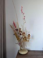 Droogbloemen met bijhorende beige vaas, Ophalen of Verzenden, Nieuw