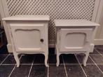 2 Witte nachtkastjes, Huis en Inrichting, Slaapkamer | Nachtkastjes, Ophalen, Gebruikt