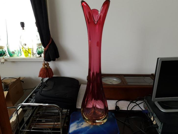 Unieke Chambord vaas Murano vaas van Fratelli Toso uit 1939, Huis en Inrichting, Woonaccessoires | Vazen, Zo goed als nieuw, Rood