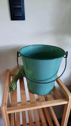 Vintage oude mintgroene emaille emmer jaren 50-60., Antiek en Kunst, Antiek | Email, Ophalen of Verzenden
