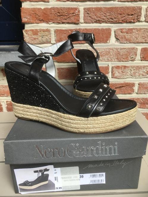 Nero Giardini zwarte espadrille sandalen - 39, Kleding | Dames, Schoenen, Zo goed als nieuw, Sandalen of Muiltjes, Zwart, Ophalen of Verzenden