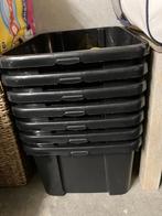 7 stevige stapelbare opbergbakken zwart NIEUW, Ophalen, Nieuw