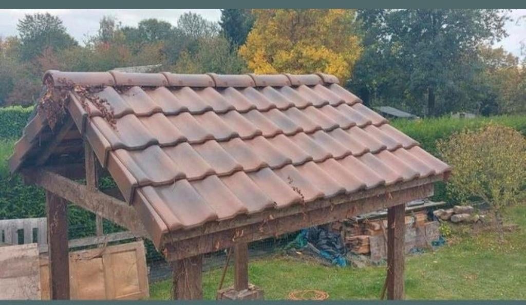 Lot de 68 tuiles vernies en terre cuite Bish/Seltz 456, Bricolage & Construction, Tuiles & Revêtements de toit, Enlèvement, Comme neuf