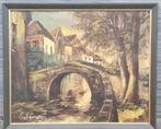 Huile sur toile pont de Bruges signe Émile lammers, Antiek en Kunst, Kunst | Schilderijen | Klassiek, Ophalen of Verzenden