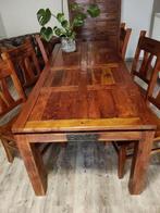 MassieveTeakhouten Meubelen, Huis en Inrichting, Complete eetkamers, Ophalen, Gebruikt, India, 4 tot 6 stoelen