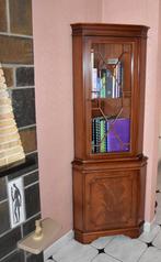 Meuble de coin vitrine style anglais, Enlèvement, Comme neuf, Verre, Avec tablette(s)