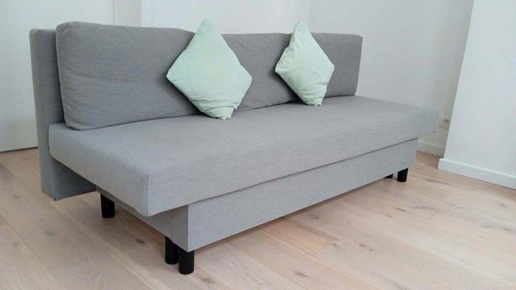 Slaapbank, 3 stoelen, grijs, Ikea, als nieuw, Huis en Inrichting, Zetels | Zetels, Zo goed als nieuw, Rechte bank, Driepersoons