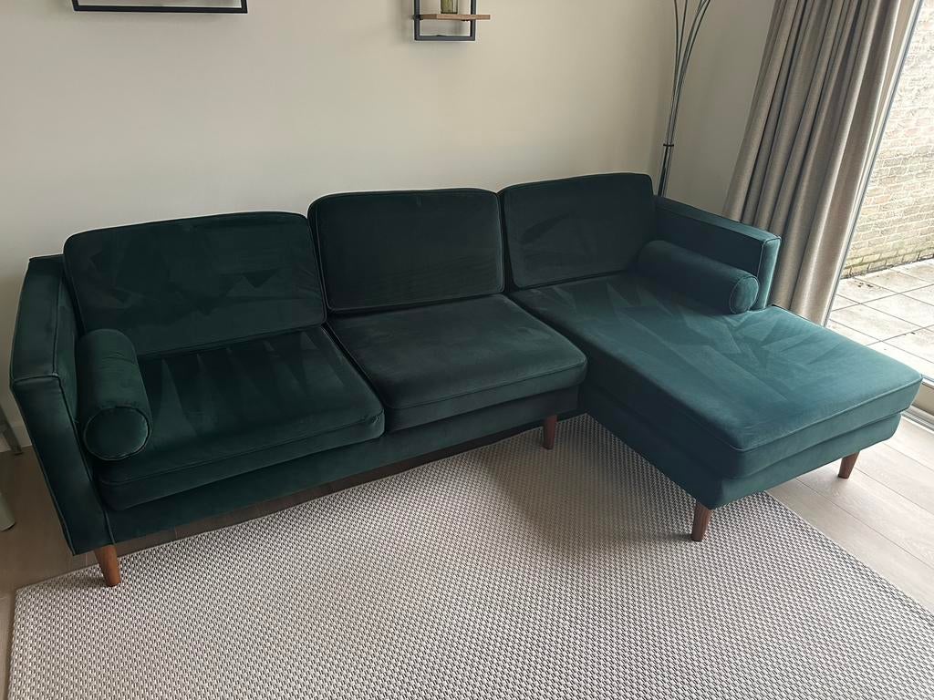 Mooie groen zithoek, Ophalen, Gebruikt, Stof