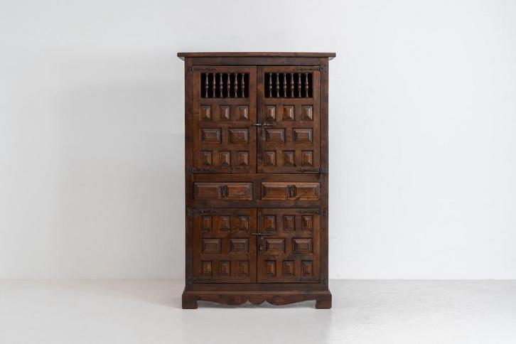 Vintage Spaanse brutalistische kast uit de jaren 50, Huis en Inrichting, Kasten | Dressoirs, Gebruikt, Ophalen