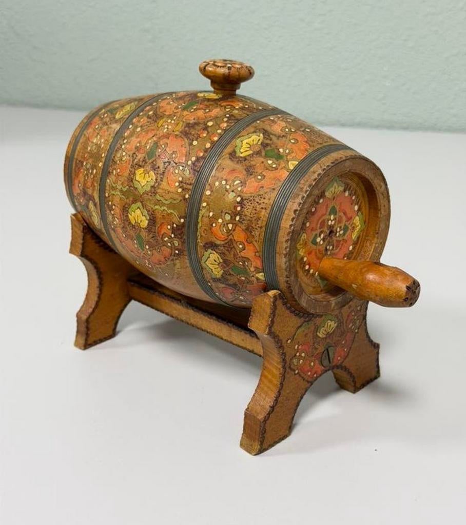 Baratte à beurre en bois ancienne Karnton peinte à la main, Enlèvement ou Envoi