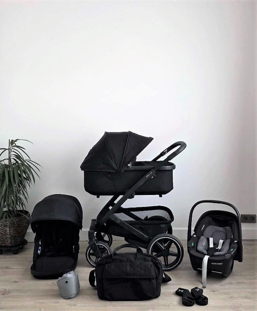 Joolz Geo3 Black 3 in 1, Kinderen en Baby's, Kinderwagens en Combinaties, Kinderwagen, Overige merken, Met autostoeltje, Met reiswieg