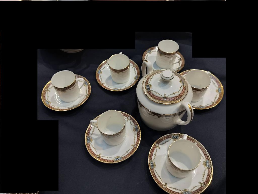 Service café. Porcelaine de Limoges Style Louis XVI, Antiquités & Art, Enlèvement ou Envoi