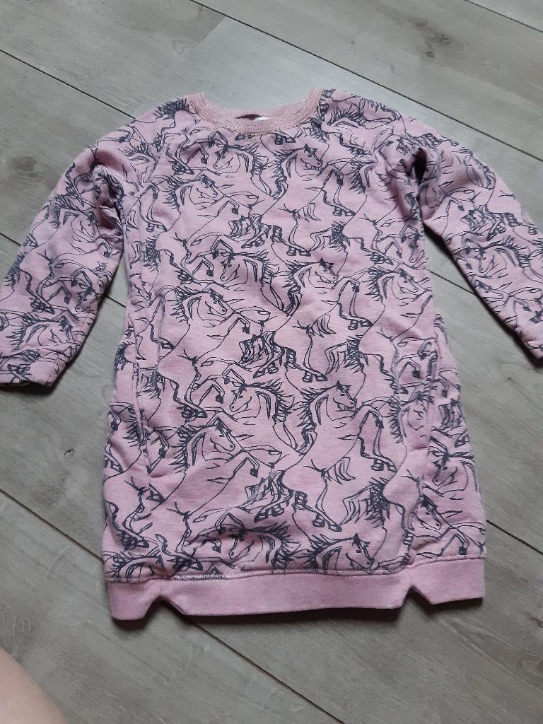 Jurk paarden noppies (110), Kinderen en Baby's, Kinderkleding | Maat 110, Meisje, Ophalen of Verzenden, Zo goed als nieuw, Jurk of Rok