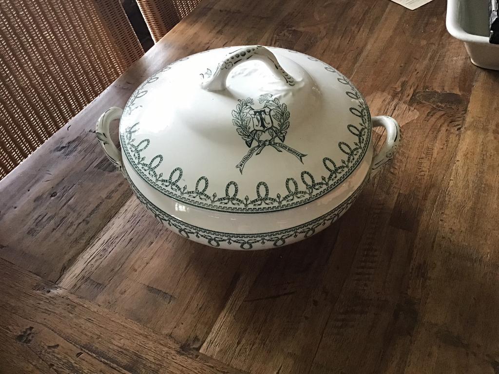 Unieke dekselkom Boch Bonaparte Maatschappy Gend Brugge, Antiquités & Art, Enlèvement ou Envoi