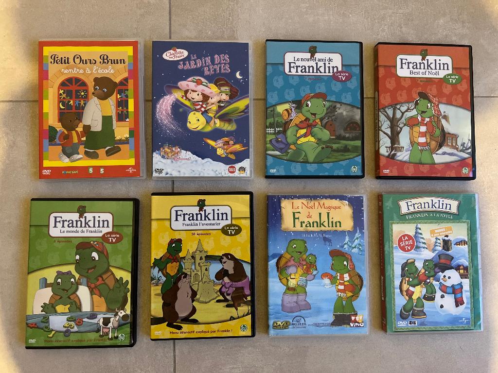 Lot de 8 DVD pour enfants : Franklin - Petit ours brun, CD & DVD, Enlèvement ou Envoi, Comme neuf