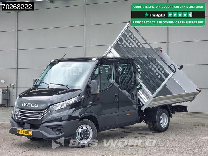 Iveco Daily 35C21 3 zijdige Kipper Dubbel Cabine 210PK 3.0L, Auto's, Bestelwagens en Lichte vracht, Bedrijf, Te koop, Achteruitrijcamera
