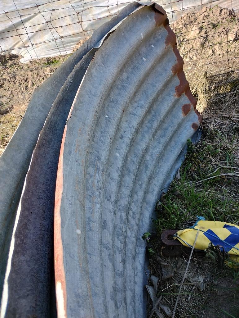 Witloofplaten , golfplaten, Doe-het-zelf en Bouw, Ophalen, Gebruikt, Grijs, Metaal