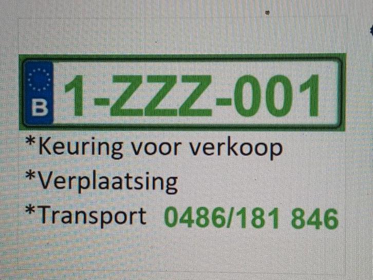 Z-plaat-keuring voor verkoop, transport 0486 18 18 46, Auto diversen, Overige Auto diversen, Ophalen