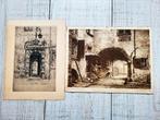 2 Etsen 19cm x 26cm., Antiek en Kunst, Kunst | Etsen en Gravures, Ophalen of Verzenden