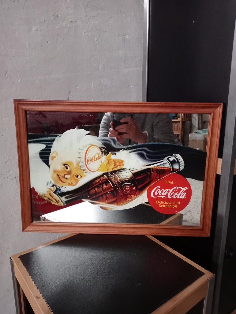 SPIEGEL VAN COCA-COLA IN GOEDE STAAT UIT DE JAREN 80, Ophalen, Gebruikt, Reclamebord