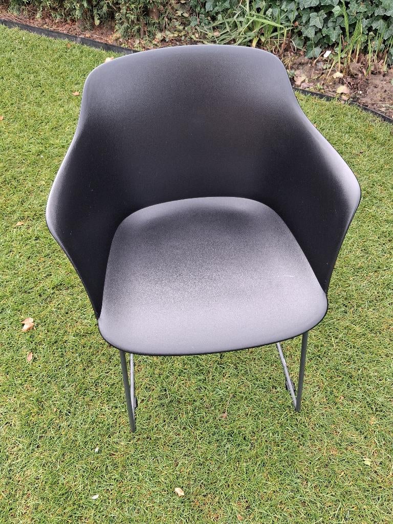 8x zwarte kuip tuinstoelen, Tuin en Terras, Tuinstoelen, Ophalen, Zo goed als nieuw, Kunststof