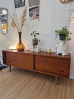 Vintage lowboard / dressoir teak 70s ronde greep, Enlèvement, Utilisé