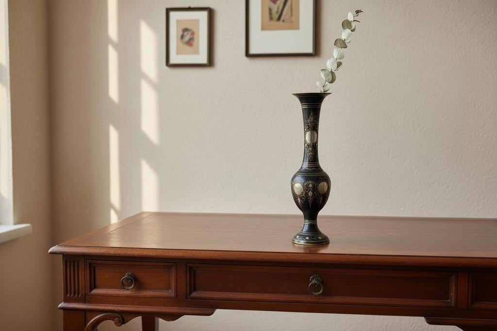 Prachtige authentieke Indiase messing vaas met verfijnde, Ophalen of Verzenden