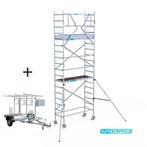 Nieuwe Euroscaffold Prof steiger 6mWerkhoogte + Aanhanger!!!, Doe-het-zelf en Bouw, Steigers, Ophalen, Nieuw, Rolsteiger of Kamersteiger