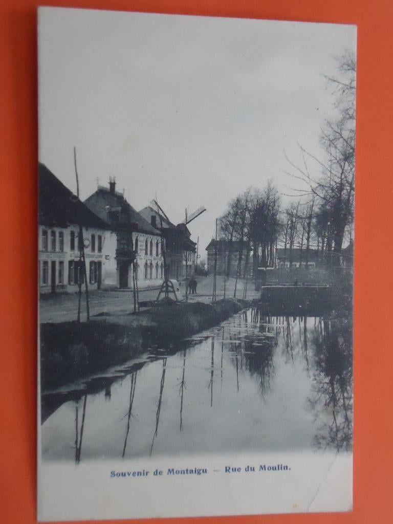 Scherpenheuvel  Souvenir de Montaigu  Rue de Moulin, Verzamelen, Ophalen of Verzenden, Voor 1920, Gelopen, Vlaams-Brabant