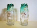 2 vases Legras Montjoye anciens, émail floral, vers 1910, Envoi