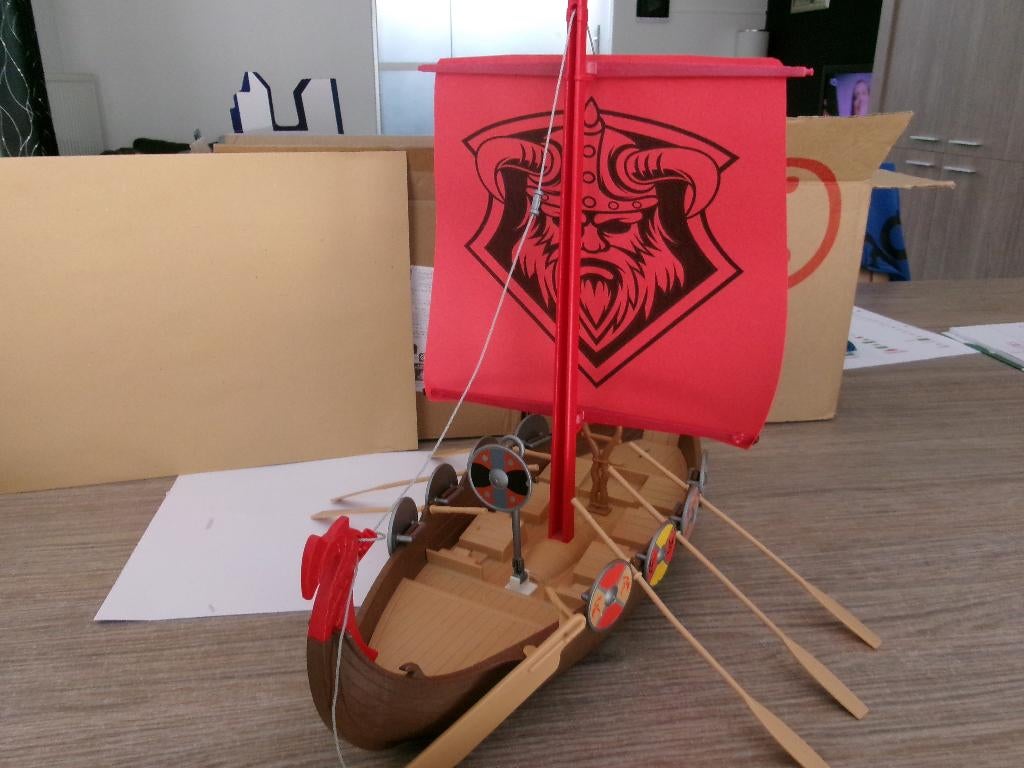 Playmobil History : Drakkar rouge de Vikings Hobbits., Kinderen en Baby's, Speelgoed | Playmobil, Zo goed als nieuw, Complete set