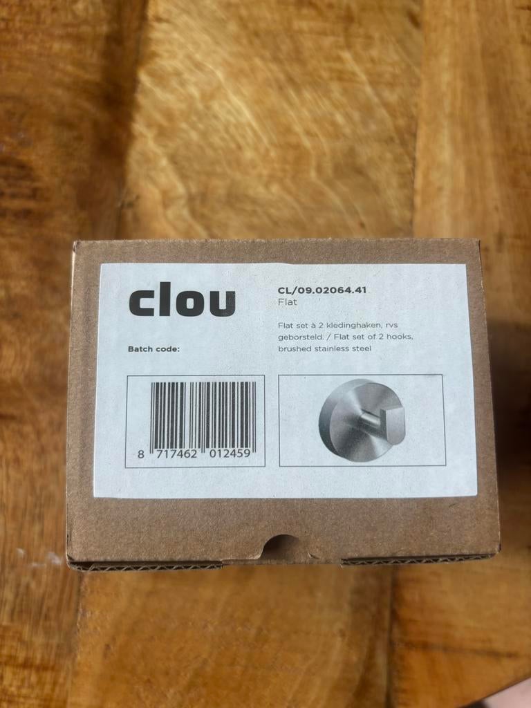 2 haakjes Clou stainless steel brushed, Ophalen, Nieuw, Overige typen