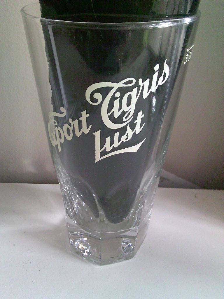 Bierglas Export Tigris brij Lust uit Kortrijk ., Ophalen of Verzenden