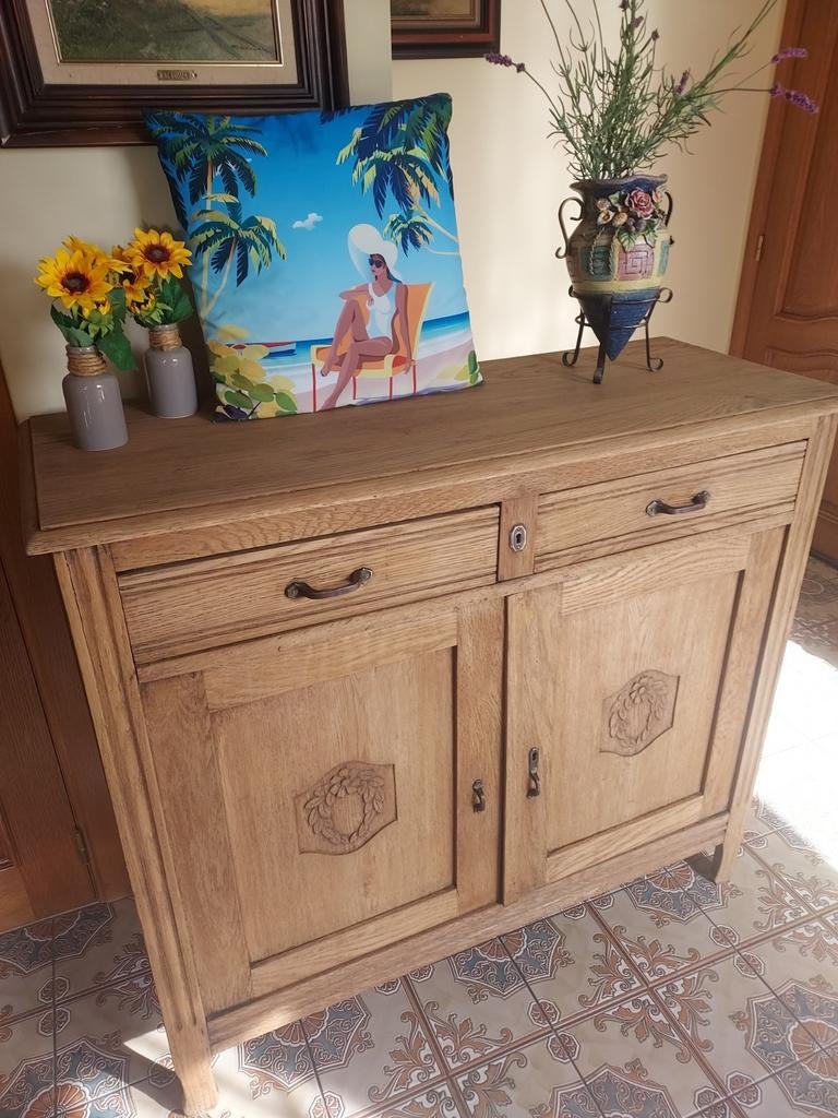 Landelijke antieke buffetkast zeer degelijk, Ophalen, Gebruikt, 100 tot 150 cm, 25 tot 50 cm