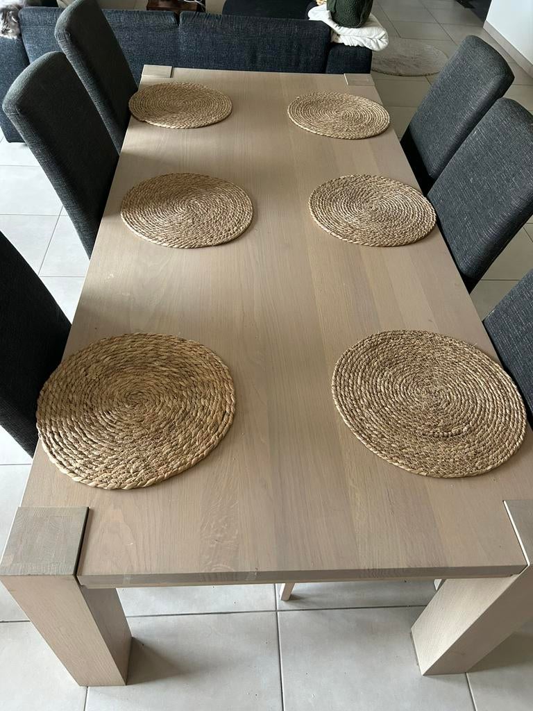 Eiken eettafel met stoelen, Ophalen