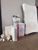 Nintendo Wii, 2 controllers,10 spellen + Balance Board, Ophalen, Gebruikt, Met 2 controllers, Met games