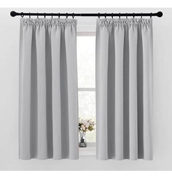 Rideaux occultants plissés gris argenté 140 x 145 cm, Bricolage & Construction, Châssis & Portes coulissantes, Neuf, Enlèvement ou Envoi