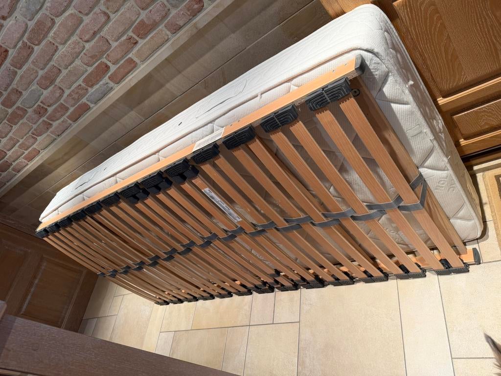 Lattenbodem en matras éénspersoonskamer, Ophalen, Gebruikt, Eenpersoons, Matras