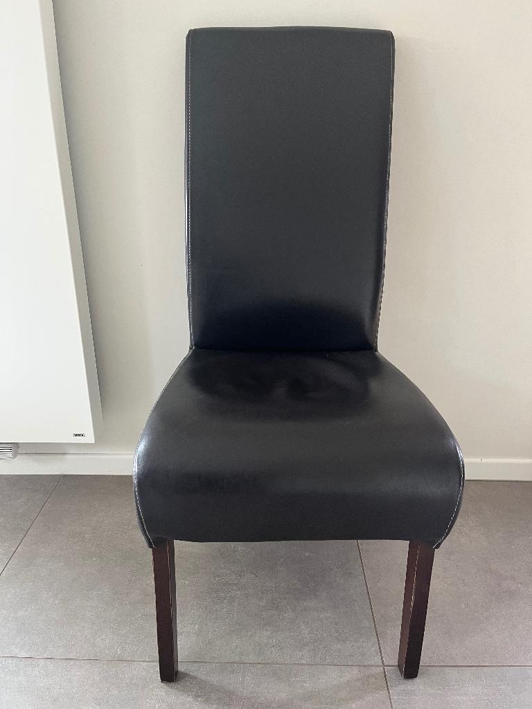 6 Eetkamer stoelen hoge rug, Huis en Inrichting, Stoelen, Ophalen, Leer, Gebruikt, Bruin