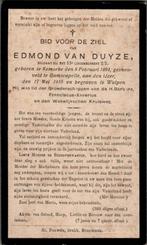 Gesneuvelde 1914-1918 Ramskapelle 1915 13e Linieregiment, Verzamelen, Bidprentjes en Rouwkaarten, Ophalen of Verzenden